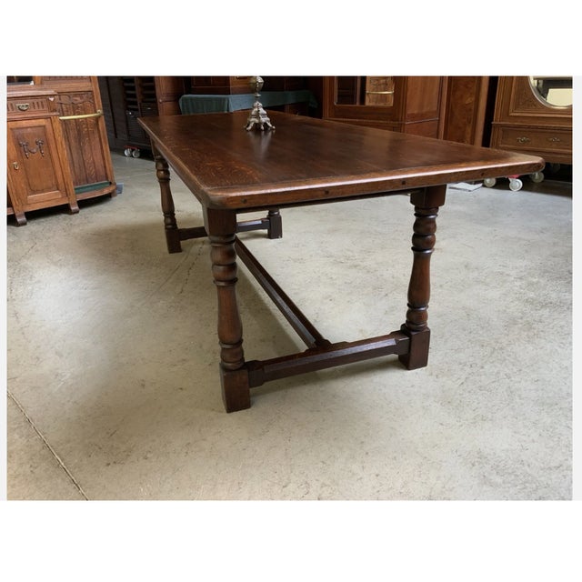 Vintage Monastery Table in Oak, 1940 For Sale - Image 3 of 11