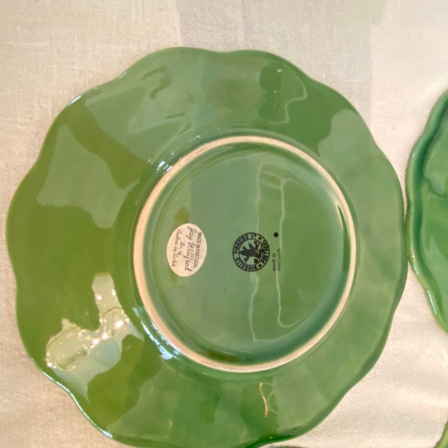 Green Bordallo Pinheiro Green Floral Pattern Salad Plates - Set of 4 For Sale - Image 8 of 11