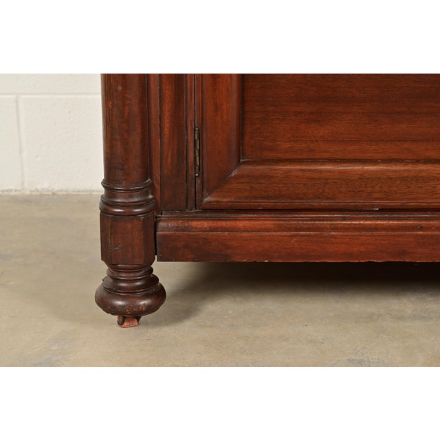 Antique American Empire Mahogany Sideboard With Mirrored Backsplash, Circa 1890s For Sale - Image 10 of 14