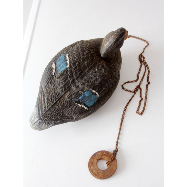 Vintage 1970s Victor Mallard Hen Duck Decoy With Weight For Sale - Image 10 of 14