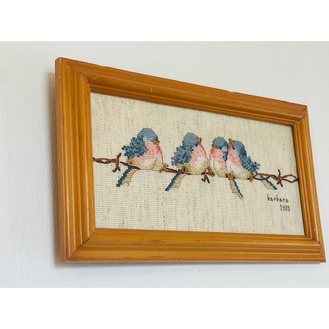 Needlepoint, Fanciful Birds, Vintage For Sale - Image 4 of 11