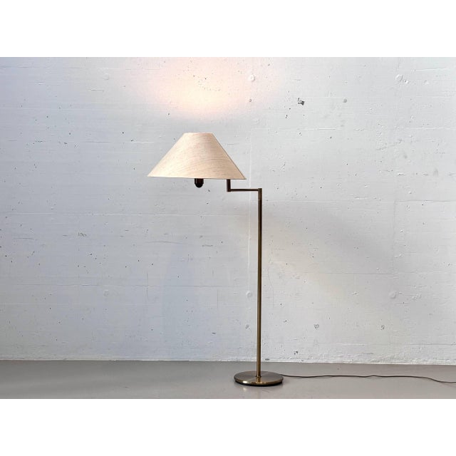 Brass Floor Lamp with Fabric Shade, 1990s For Sale - Image 16 of 16