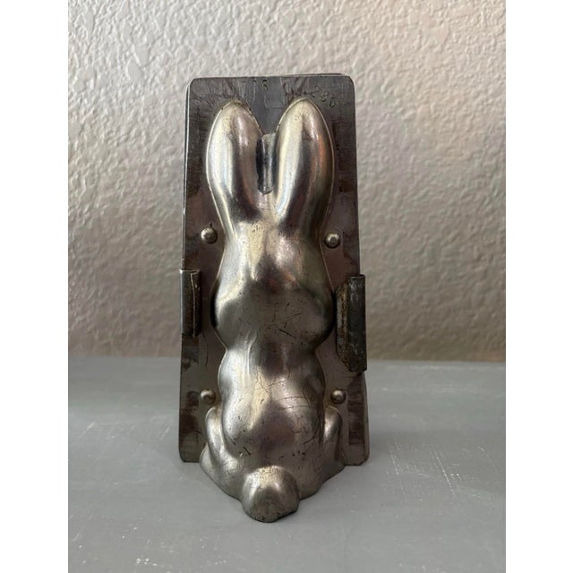 Mid 20th Century 2-Piece Metal 3d Rabbit Bunny Chocolate Candy Mold No. 286 Easter Decor Vintage For Sale - Image 5 of 12