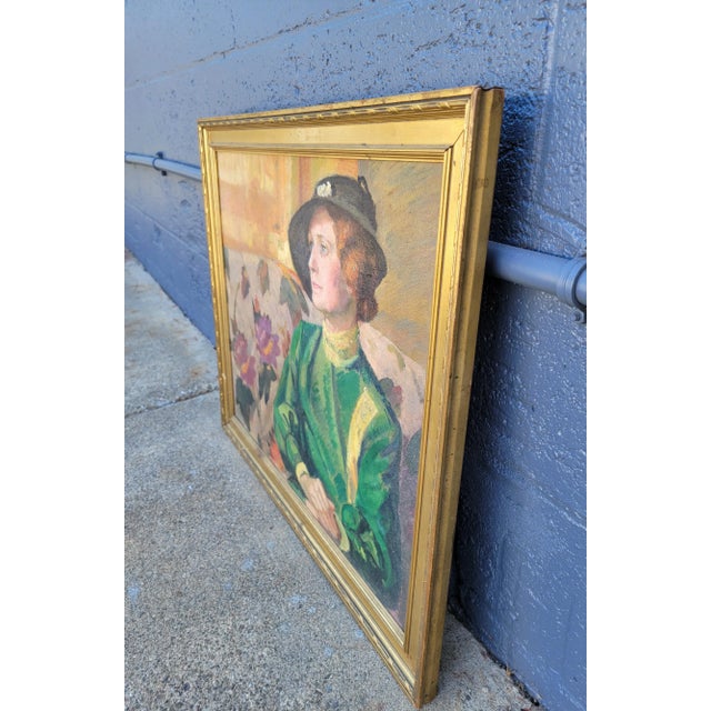 1940s Ted Schuyler 40's Female Figure Oil Painting For Sale - Image 5 of 11
