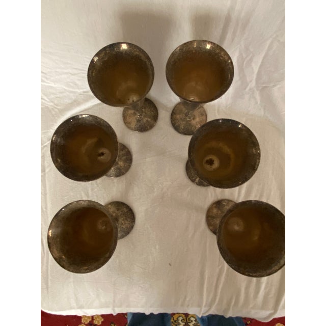 Set of 6 Water Goblets Produced by J.B. Rogers Silver Co. Made in Spain Rope design detail on stem