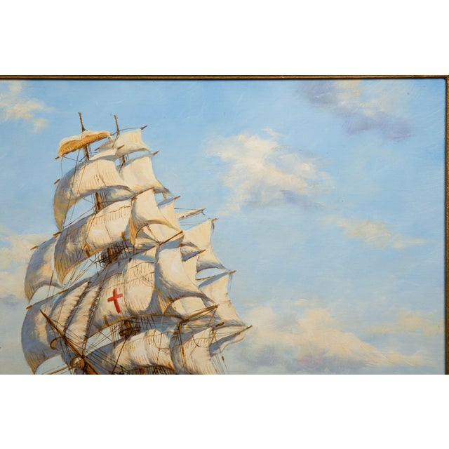 Late 20th Century Fine Maritime Seascape Painting of American Clipper Ships by Henry Scott For Sale - Image 5 of 18