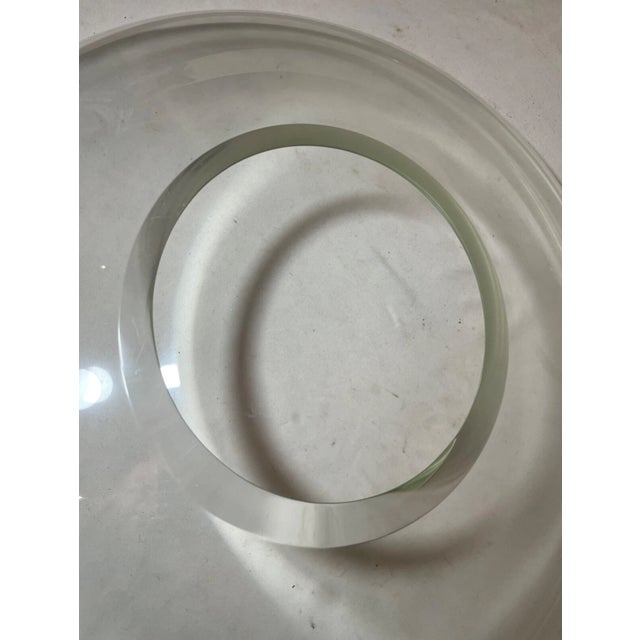 Huge Modern Modernist Clear Hand Blown Art Glass Centerpiece Fruit Bowl Large For Sale - Image 9 of 12