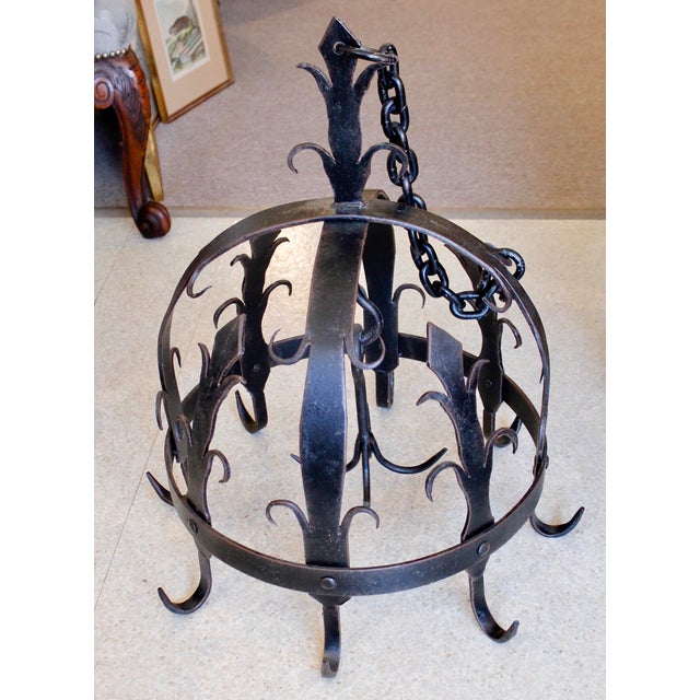Ornamental Wrought Iron Pot Rack or Herb Drying Rack For Sale - Image 6 of 6