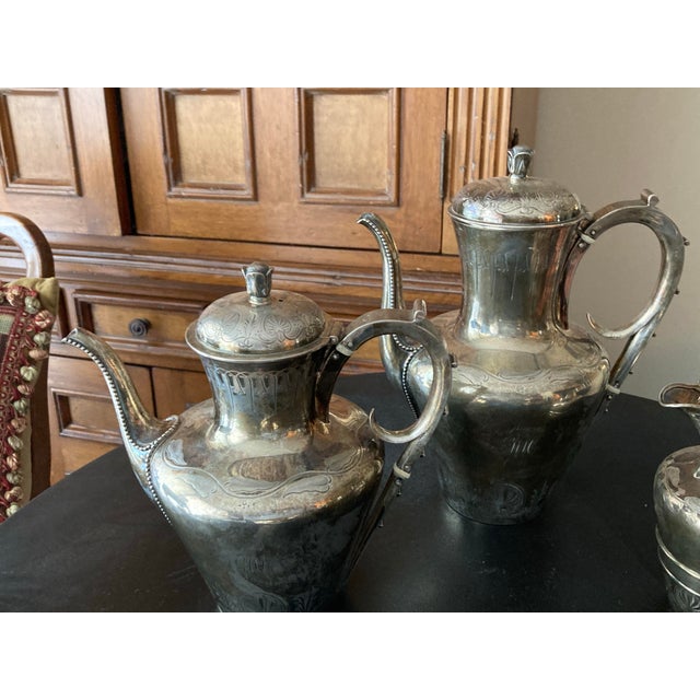 American An American Silver Five-Piece Tea and Coffee Service Mark of Tiffany & Co., New York. Circa 1865 For Sale - Image 3 of 11