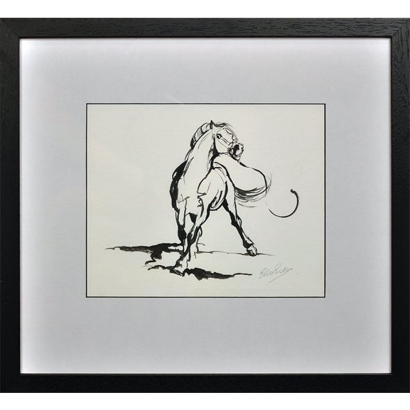 Elin Sian Blake, Welsh Section A Stallion, 21st Century, Ink on Paper For Sale