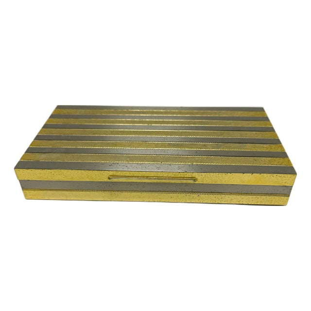 Vintage Italian Gold Metal Trinket Box For Sale
