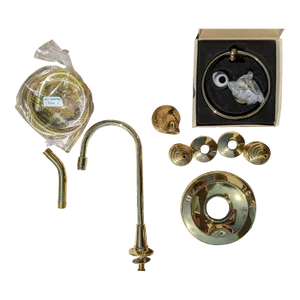 1990s Brass Complete Solid Brass Bathroom Shower & Faucet System - 11 Piece Set