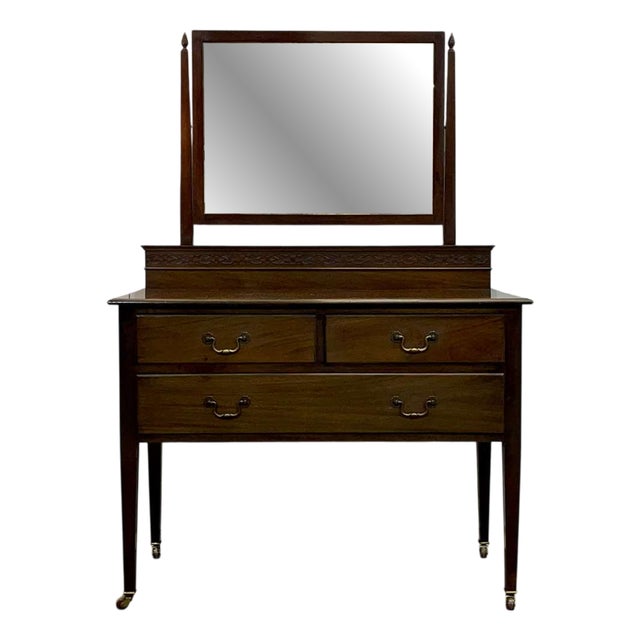 English Mahogany Dressing Table, Early 20th Century For Sale