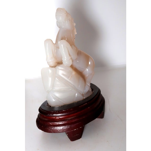 Stone Early 20th Century Well-Carved Agate Sculpture of a Rearing Horse, Beautiful Natural Stone, Attached to Fitted Wooden Base For Sale - Image 7 of 10