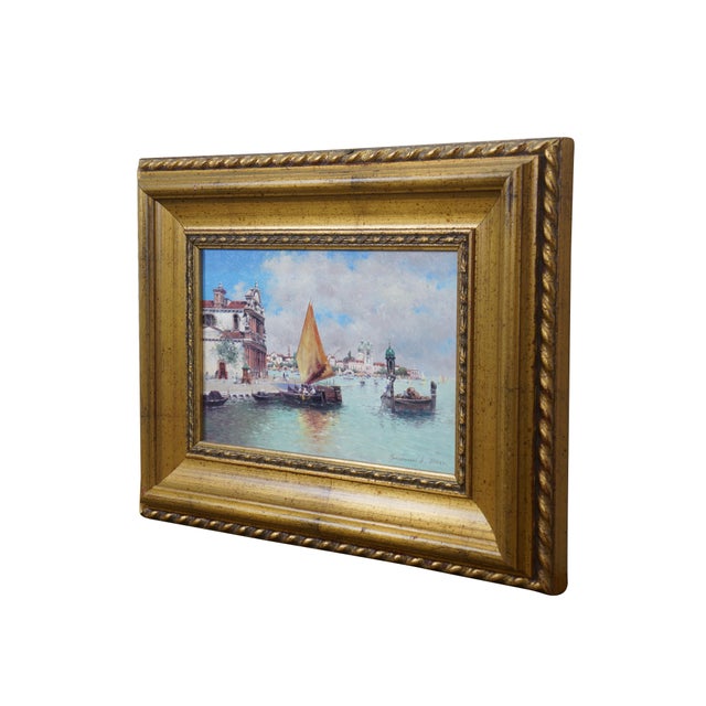 Realism Vasily Gribennikov Venice Santa Maria Del Giglio Oil Painting 18" For Sale - Image 3 of 12
