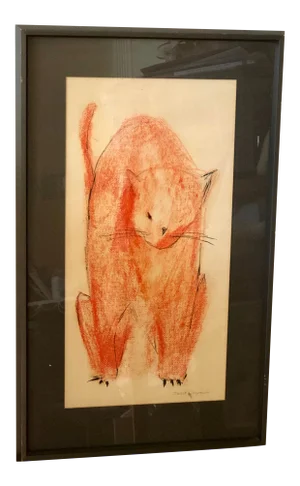 Orange Cat Portrait Drawing