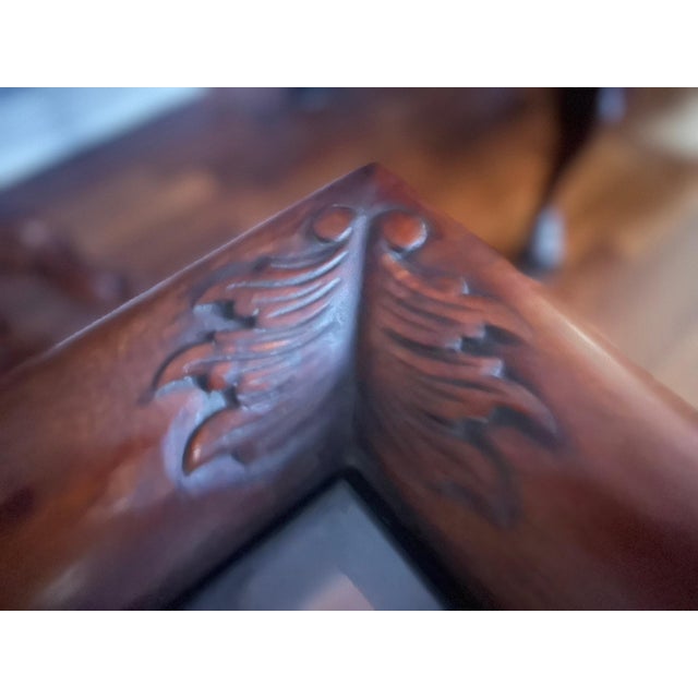 1990s Chippendale Style Ball and Claw Table With Glass Inlay For Sale In Palm Springs - Image 6 of 7