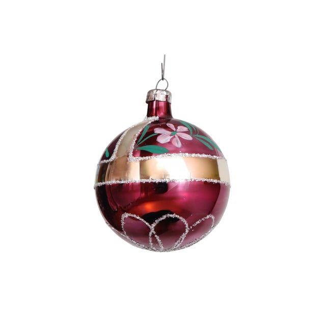 Glass 1960’s Glass Christmas Tree Bauble Ornaments For Sale - Image 7 of 9