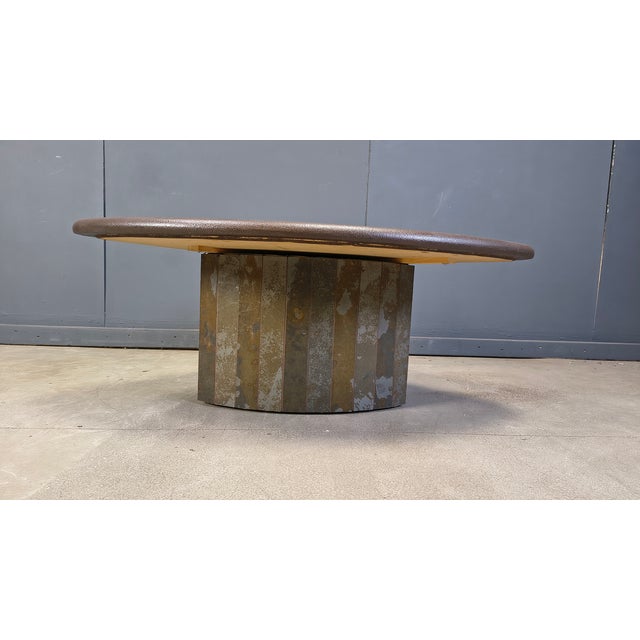 Metal Triangular Coffee Table attributed to Paul Kingma, 1980s For Sale - Image 7 of 18