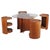 Mid-Century Modern Nesting Tables in Oak and Smoked Glass, Czech, 1960s, Set of 5 For Sale - Image 11 of 11