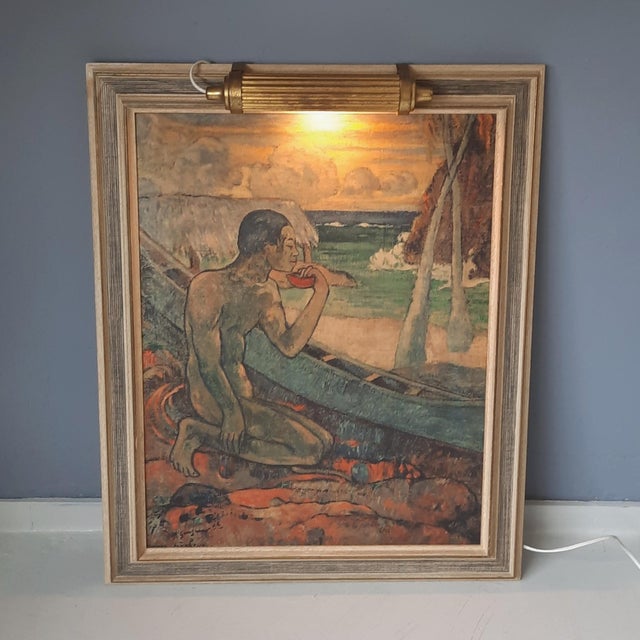 This adjustable (rotatable) picture lamp is made of brass. Ca 1930s. Art deco. Is not attached to the wall, but to the...