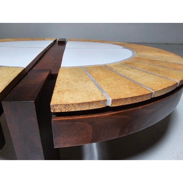 Ceramic and Oak Eucalyptus Coffee Table by Roger Capron, 1970s For Sale - Image 10 of 11