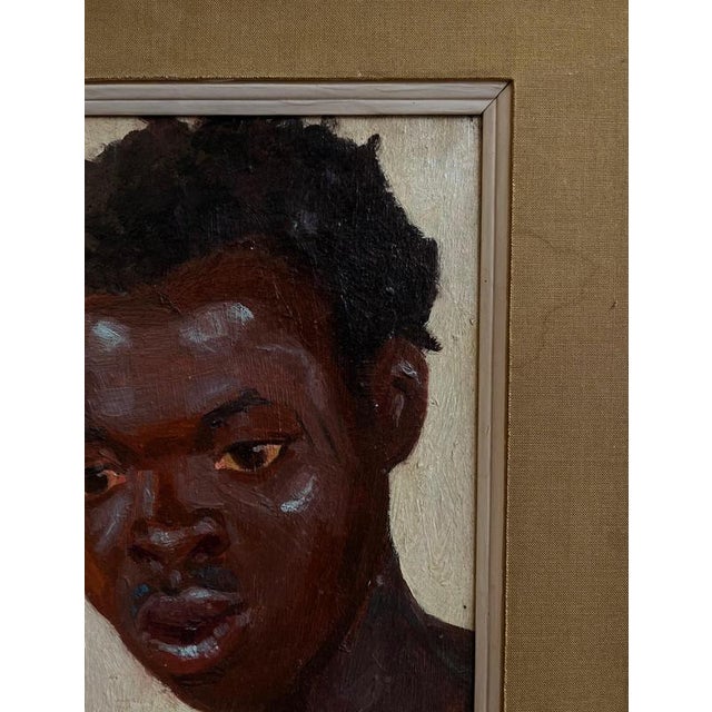 Alexandre Jacovleff, Portrait of a Young African Man, 1925, Oil Painting on Panel, Framed For Sale - Image 4 of 6