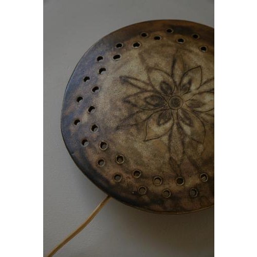Brown Mid-Century Danish Organic Sculptural Ceramic Wall Sconce, 1970s For Sale - Image 8 of 18