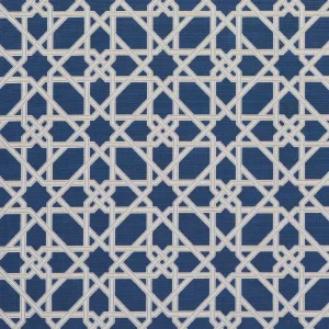 Schumacher x Mary Mcdonald Le Maroc Epingle Fabric in Blue