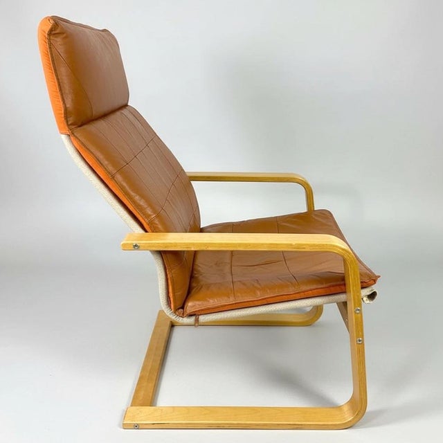 Vintage Nordic Leather Club Chairs, 1980, Set of 2 For Sale - Image 6 of 9