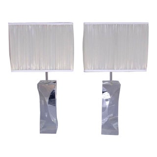 Acrylic Glass Lamps, 1970s, Set of 2 For Sale
