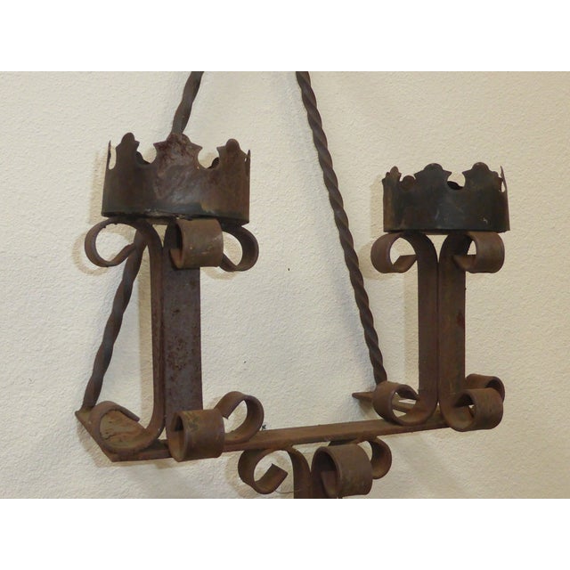 Pair of Vintage Rustic Spanish Style Wrought Iron Wall ... Pair of Vintage Rustic Spanish Style Wrought Iron Wall ... on Iron Wall Sconces For Candles id=75691