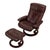 Ekornes Stressless President Recliner & Ottoman Maroon Leather in Rosewood Base For Sale - Image 9 of 14