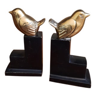 Vintage Brass Bird Bookends For Sale