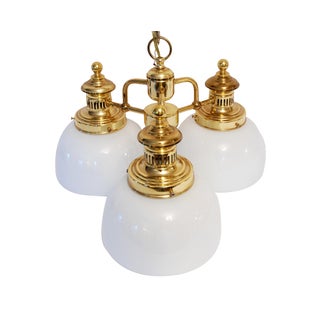 Vintage Dome Three-Light Pendant Light For Sale