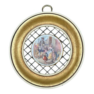 Mid 20th Century Victorian Porcelain Cameo Wall Art Cries of London Primroses Yellow Primroses For Sale