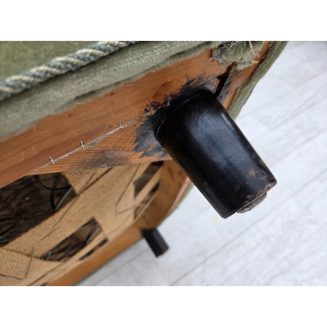 Danish Relax Armchair in Light Green Furniture Velour, 1970s For Sale - Image 4 of 18