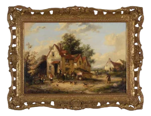 Georgina Lara, The Wayside Inn, 1862, Oil Painting, Framed