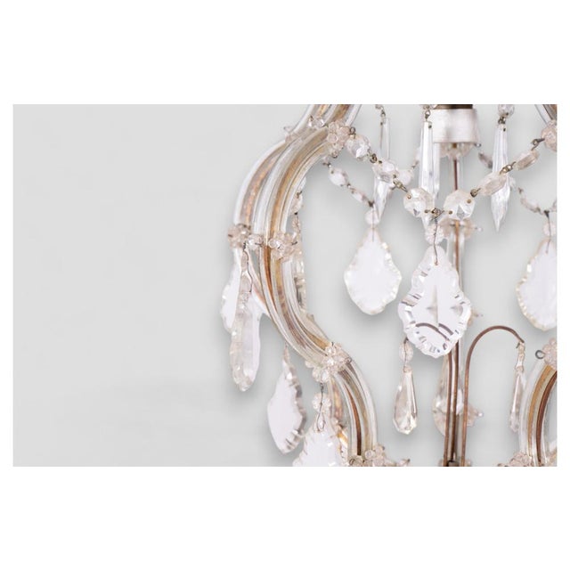 Vintage Glass Pendant with Crystal Pendants For Sale - Image 4 of 6