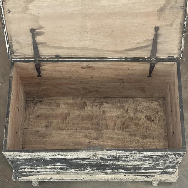 Early 19th Century Rustic Swedish Painted Trunk ~ Blanket Chest ~ Coffee Table For Sale - Image 16 of 18