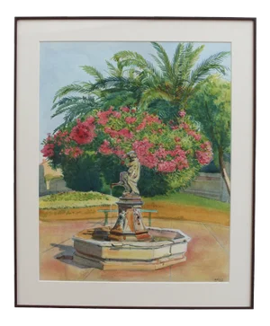 Pink Laurels in the Park - Côtes Dazur, 1930s