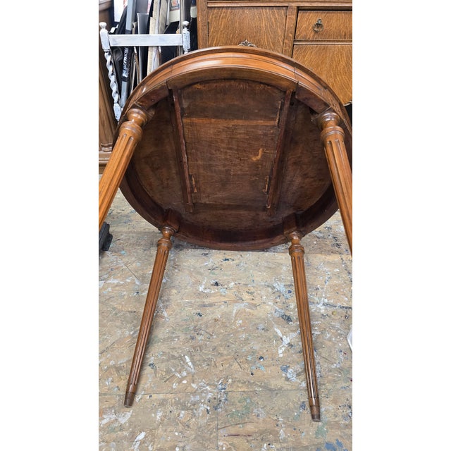 Vintage Round Side Table Tapered Legs For Sale - Image 12 of 12