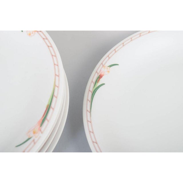 Fleur Pattern Dinner Plates in Porcelain, Rörstrand, Sweden, 1980s, Set of 6 For Sale - Image 3 of 5