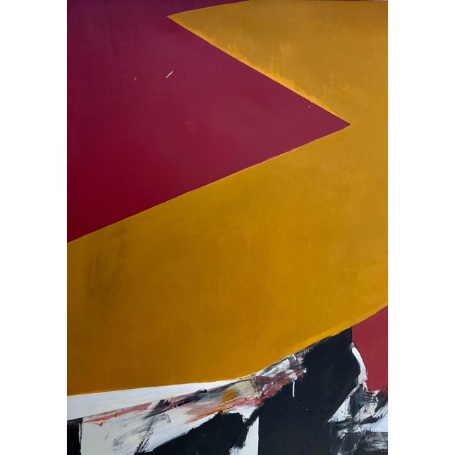 Budd Hopkins, Large Budd Hopkins Modernist Hard Edged Abstract Expressionist Oil Painting 1965 For Sale - Image 16 of 18