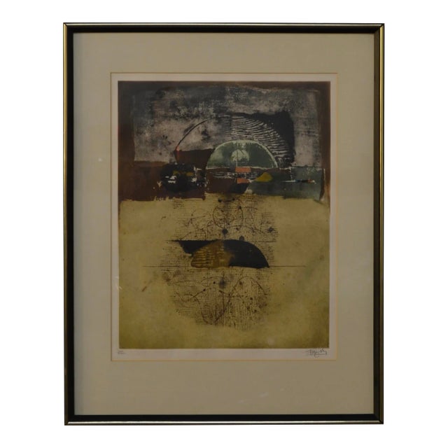 Mid Century Johnny Freidlaender Abstract Etching For Sale
