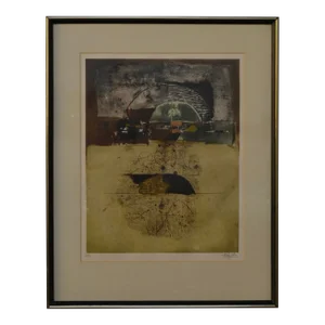 Mid Century Johnny Freidlaender Abstract Etching