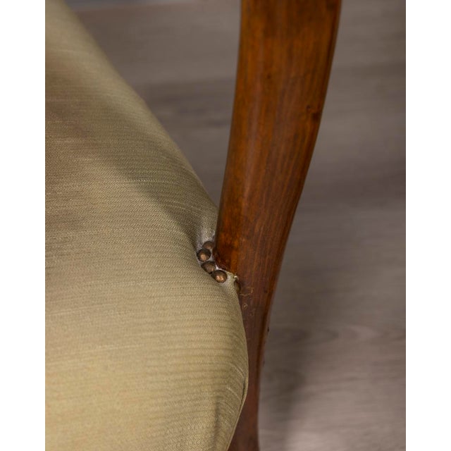 Vintage Italian Armchairs in Wood and Fabric, 1950s, Set of 2 For Sale - Image 9 of 13