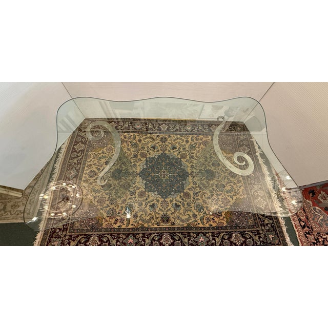 Post Modern Tempered Glass Dining Room Table For Sale - Image 4 of 12