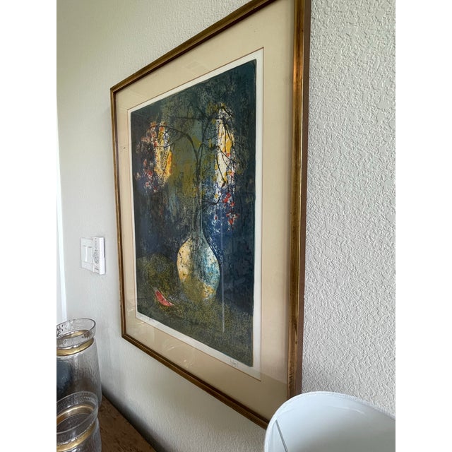 A richly atmospheric signed Artist Proof lithograph by celebrated French-Vietnamese modernist Hoi Lebadang, featuring an...