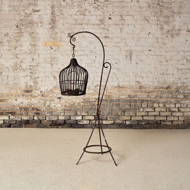 French 19th Century French Iron Bird Cage With Stand For Sale - Image 3 of 6